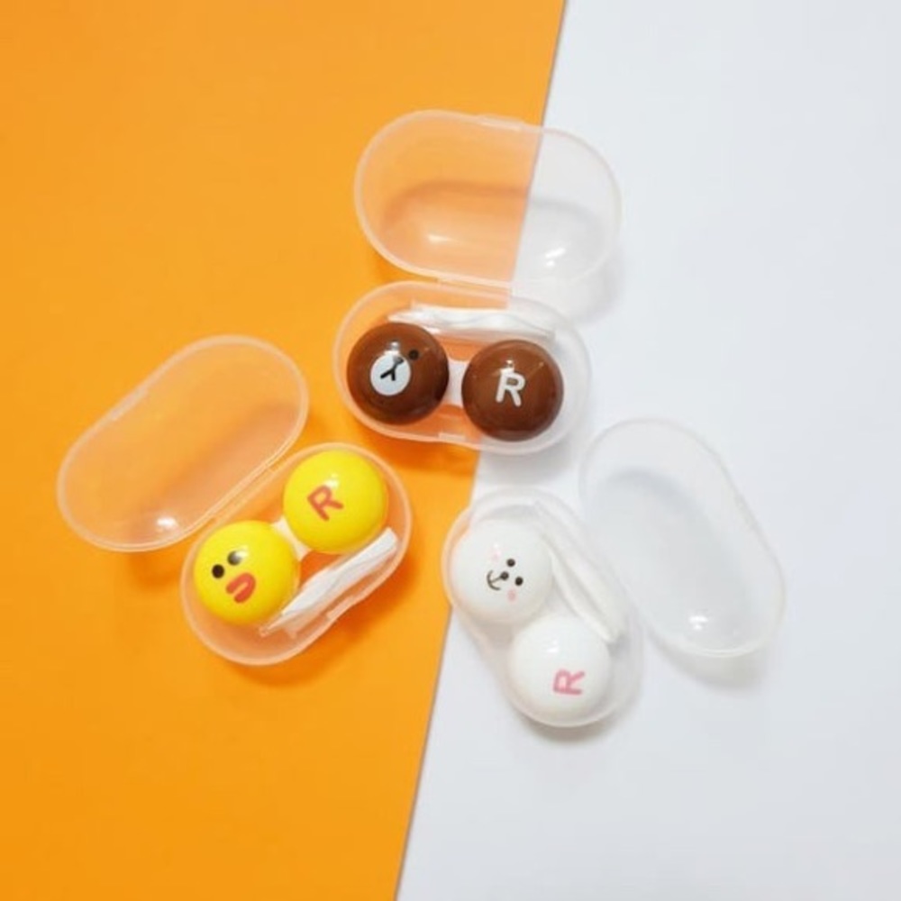 Line friends contact lens case set of 3